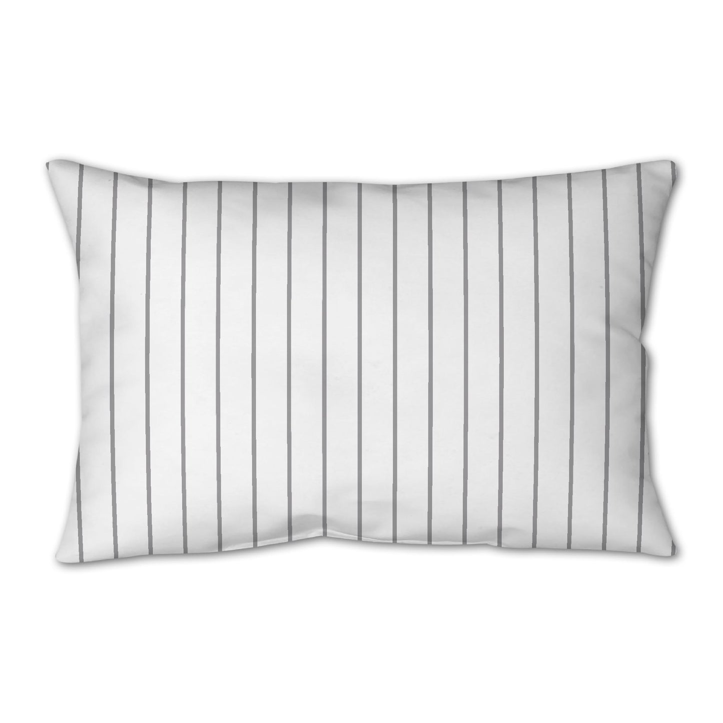 White Spun Polyester Throw Pillow with Fine Grey Stripes on Front 25 x 18 inches / 63.5 x 66 cm