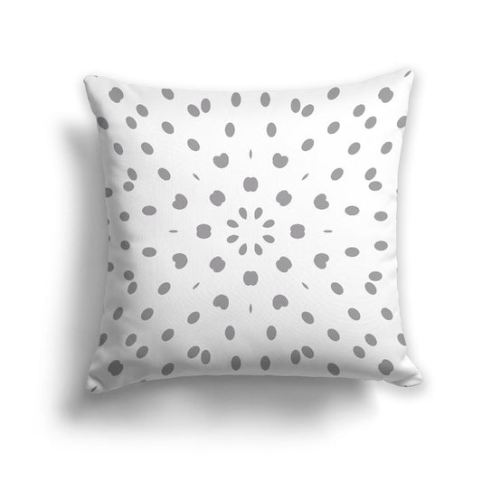 White Spun Polyester Throw Pillow with Grey Burst Pattern on Front 26 x 26 inches / 66 x 66 cm