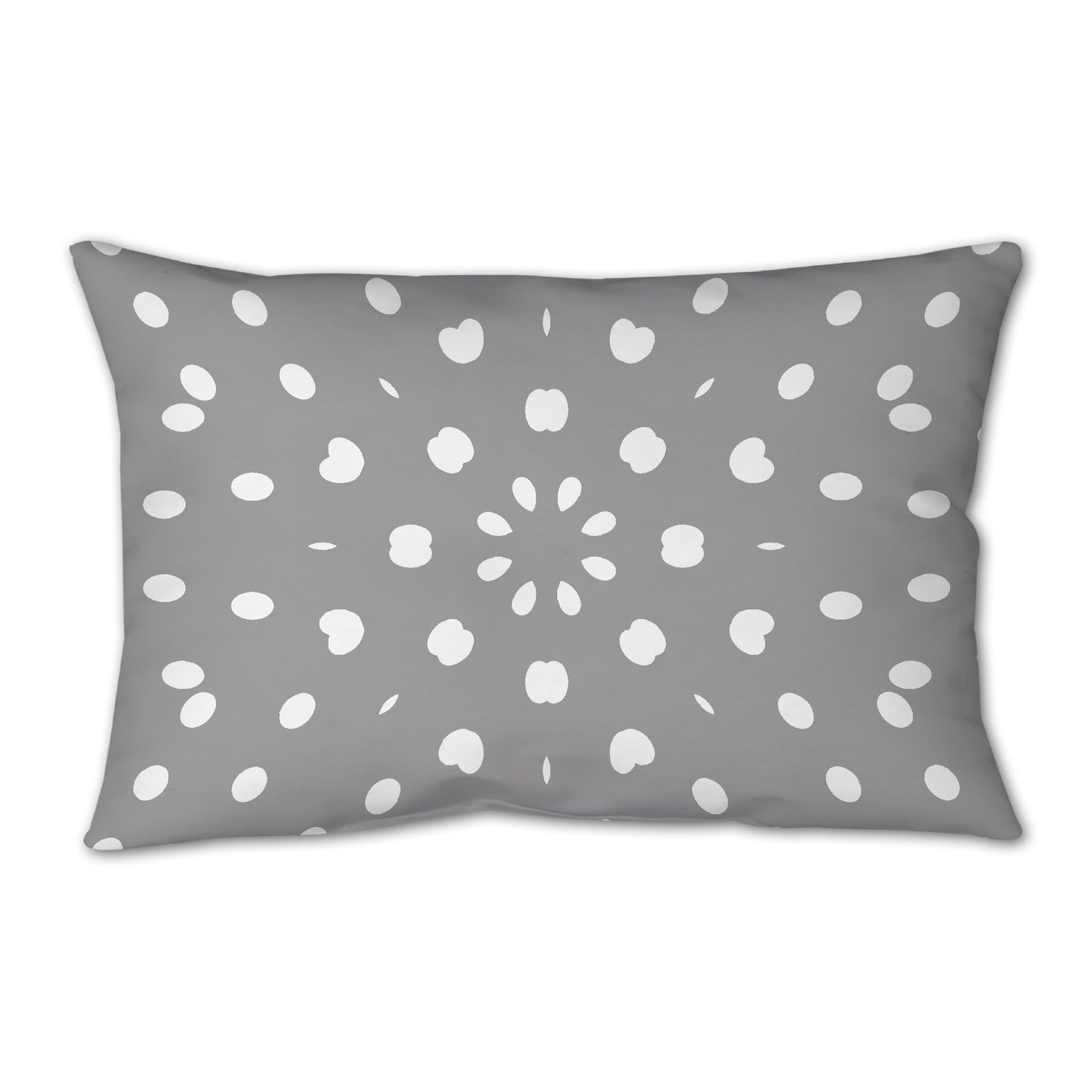 Grey Spun Polyester Throw Pillow with White Burst Pattern on Front 25 x 18 inches / 63.5 x 66 cm