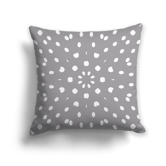 Grey Spun Polyester Throw Pillow with White Burst Pattern on Front 26 x 26 inches / 66 x 66 cm