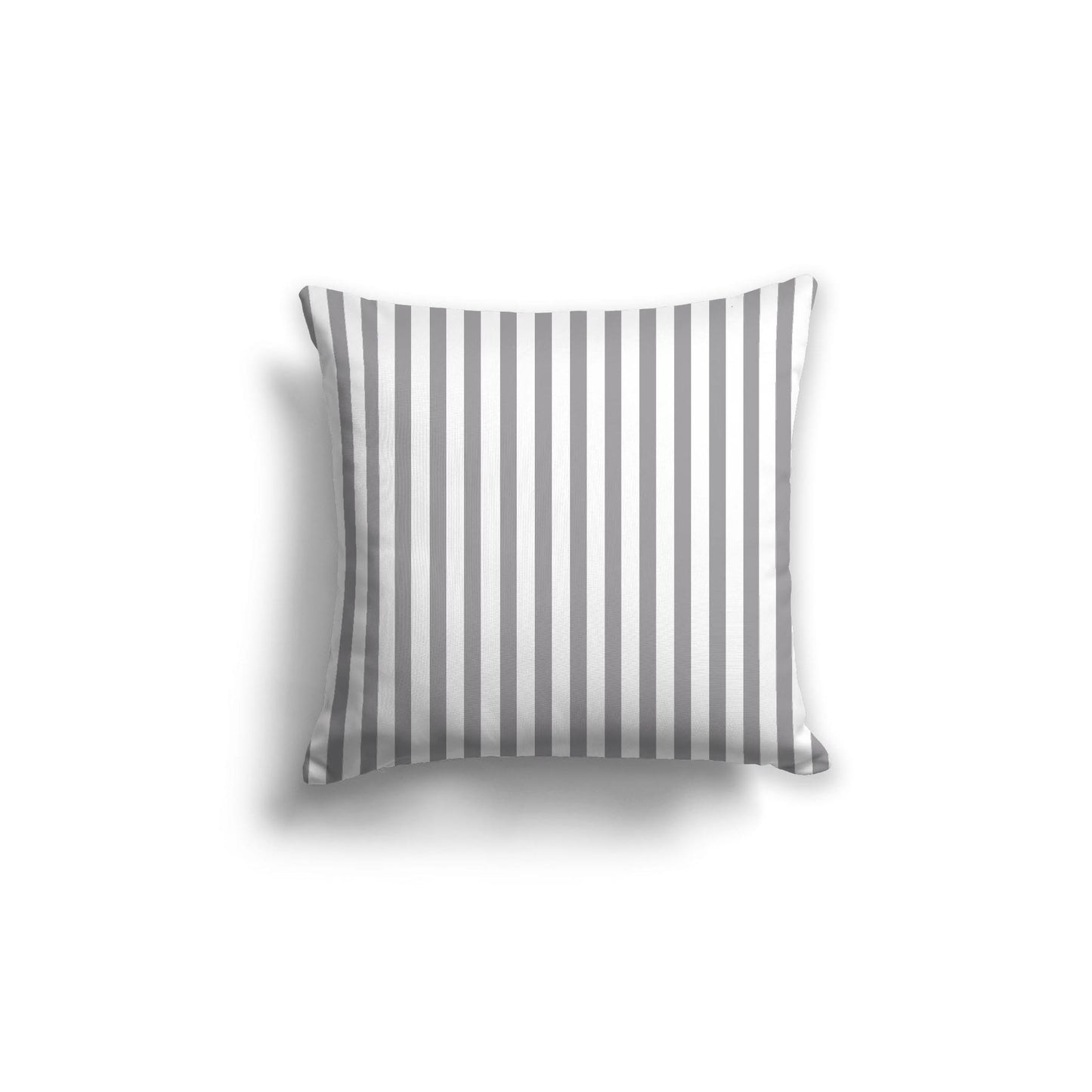 White Spun Polyester Throw Pillow with Thin Grey Bars on Front 18 x 18 inches / 46 x 46 cm