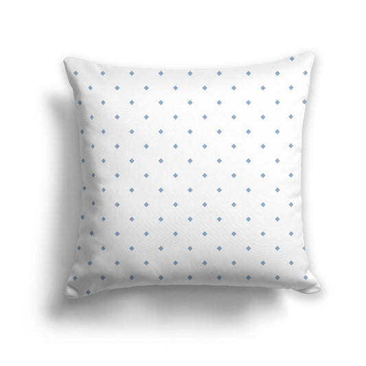 White Spun Polyester Throw Pillow with Blue Diamonds on Front 26 x 26 inches / 66 x 66 cm