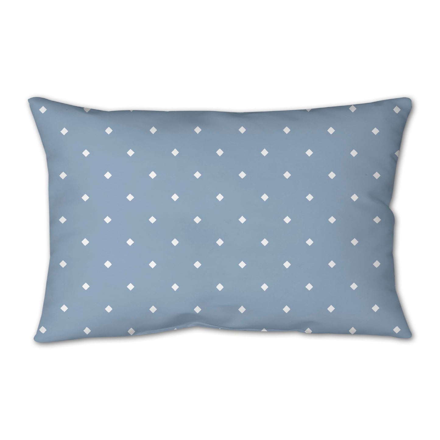 Blue Spun Polyester Throw Pillow with White Diamonds on Front 25 x 18 inches / 63.5 x 66 cm