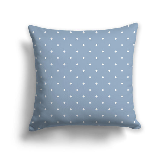 Blue Spun Polyester Throw Pillow with White Diamonds on Front 26 x 26 inches / 66 x 66 cm