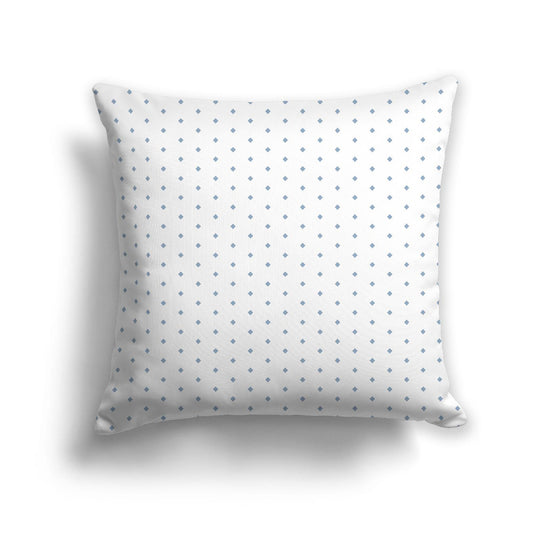 White Spun Polyester Throw Pillow with Fine Blue Diamonds on Front 26 x 26 inches / 66 x 66 cm