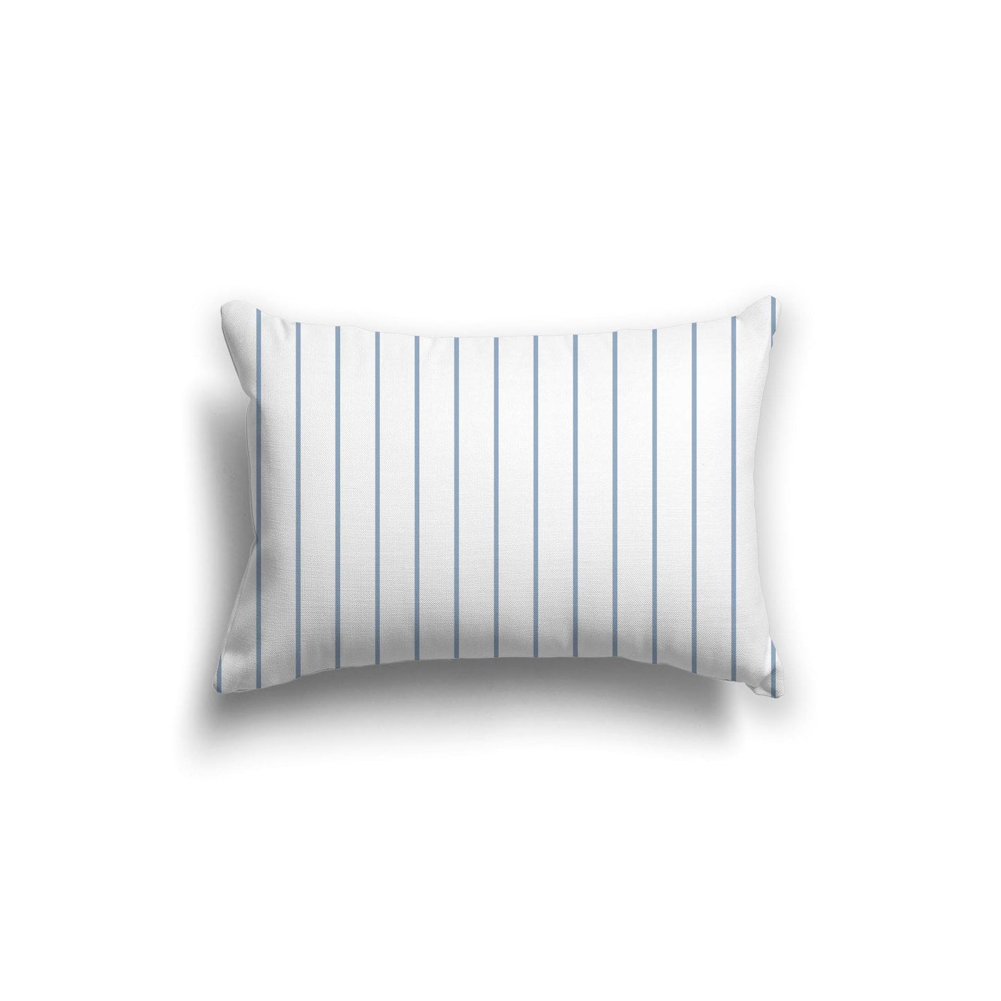 White Spun Polyester Throw Pillow with Fine Blue Stripes on Front 20 x 14 inches / 51 x 36 cm