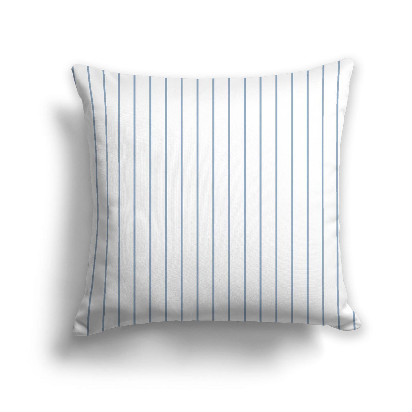 White Spun Polyester Throw Pillow with Fine Blue Stripes on Front 26 x 26 inches / 66 x 66 cm