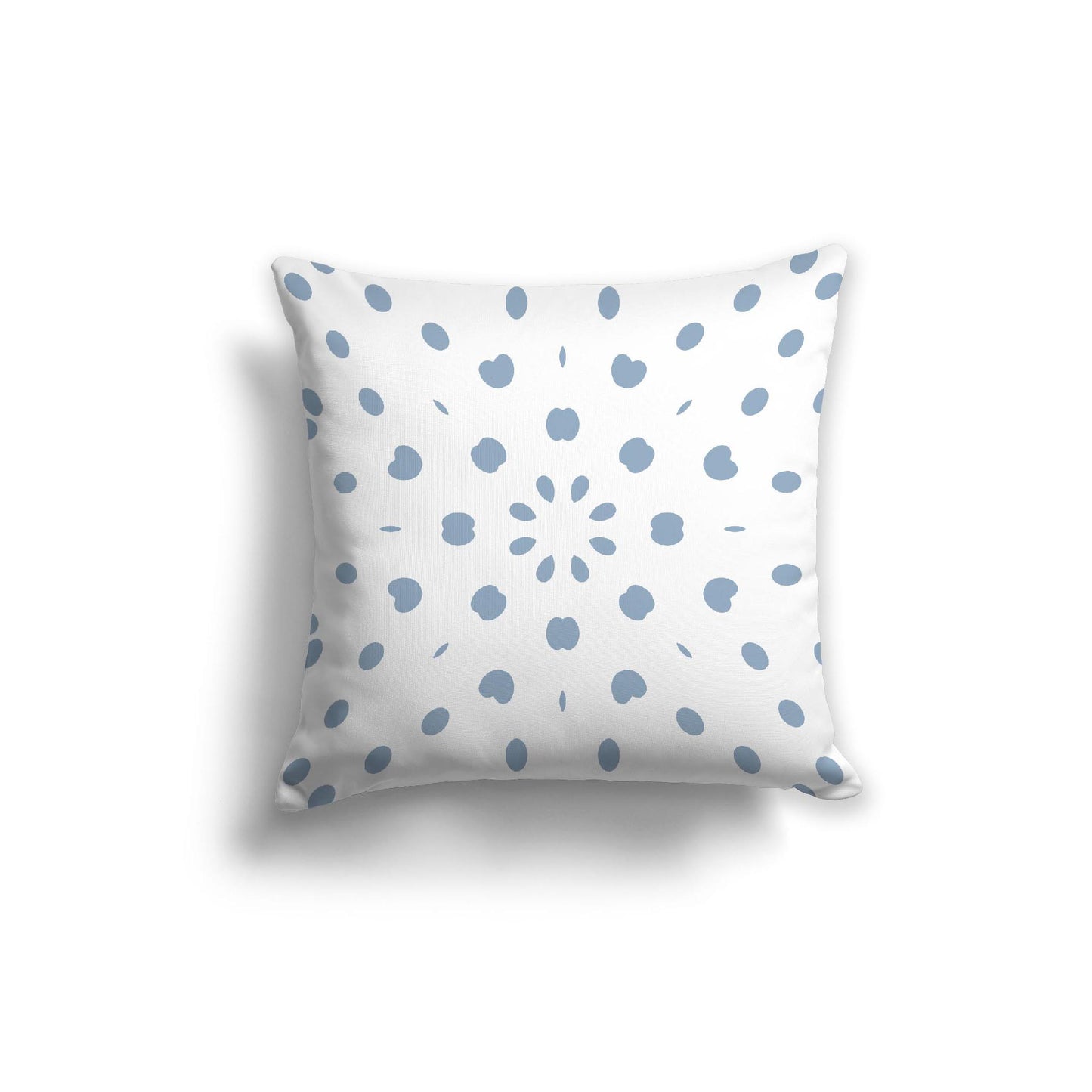 White Spun Polyester Throw Pillow with Blue Burst Pattern on Front 20 x 20 inches / 51 x 51 cm