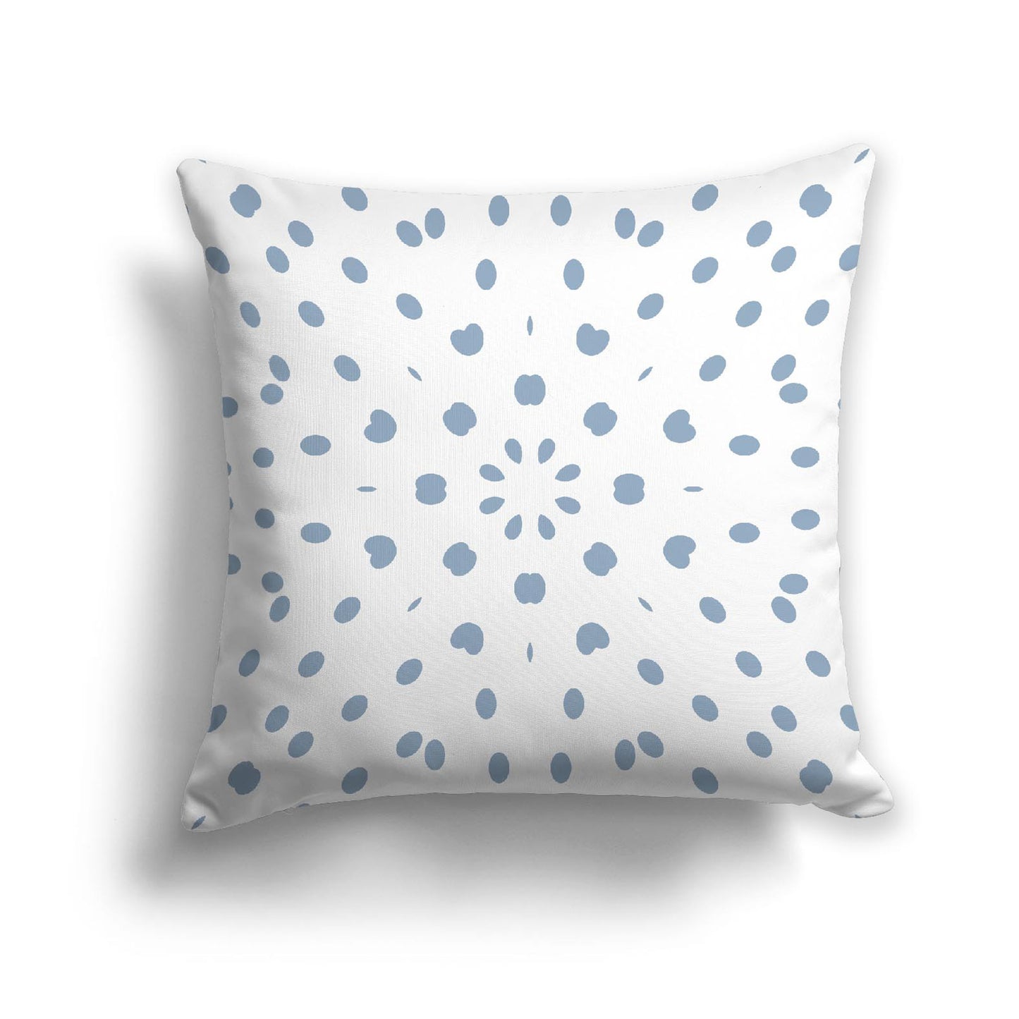 White Spun Polyester Throw Pillow with Blue Burst Pattern on Front 26 x 26 inches / 66 x 66 cm