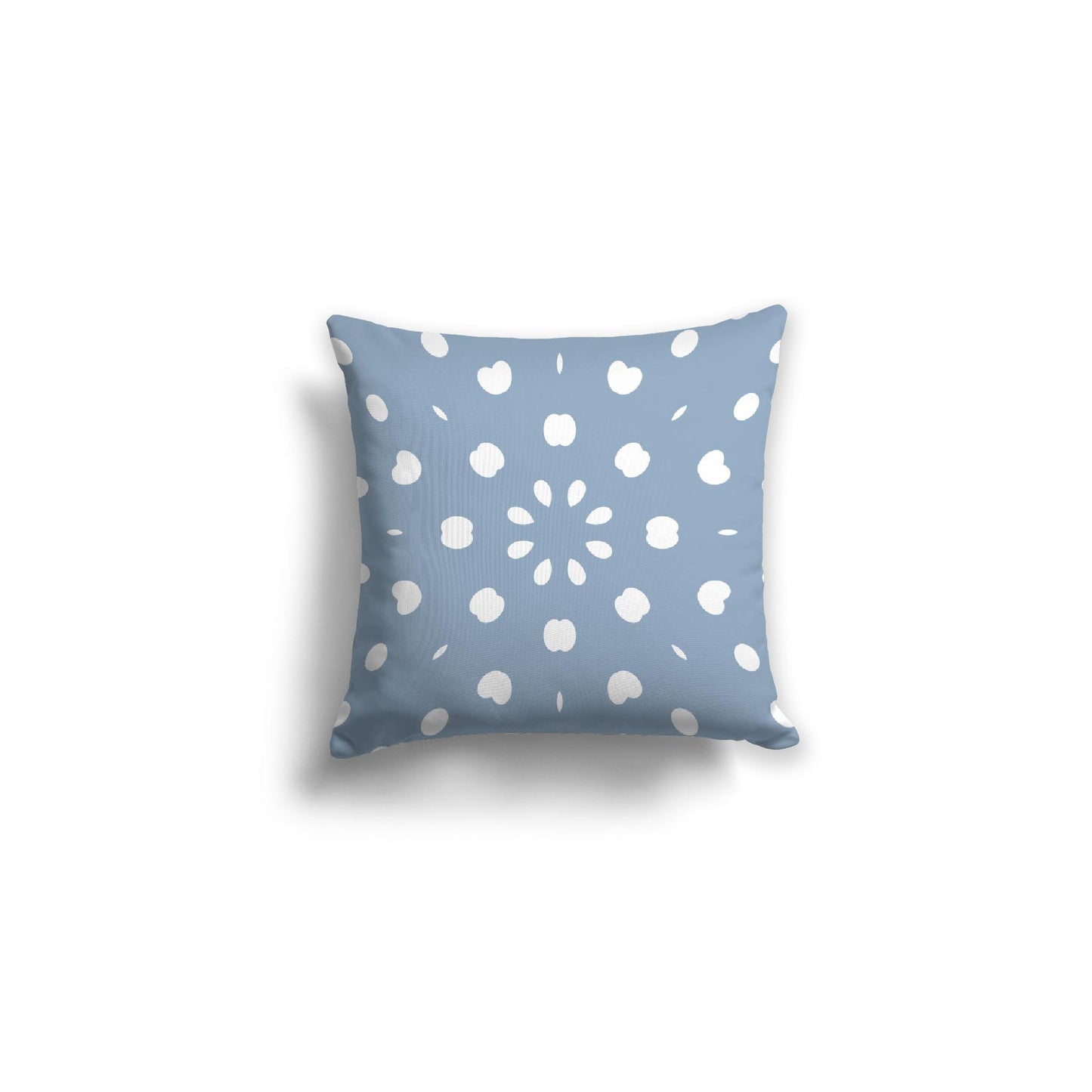 Blue Spun Polyester Throw Pillow with White Burst Pattern on Front 16 x 16 inches / 41 x 41 cm