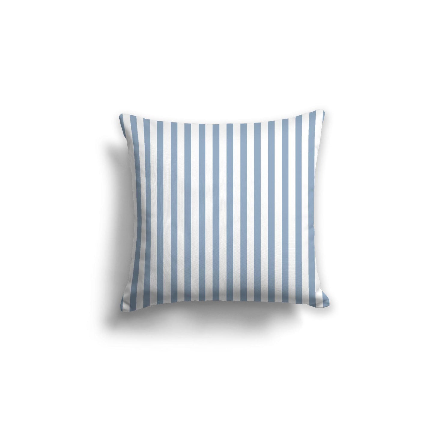 White Spun Polyester Throw Pillow with Thin Blue Bars on Front 18 x 18 inches / 46 x 46 cm