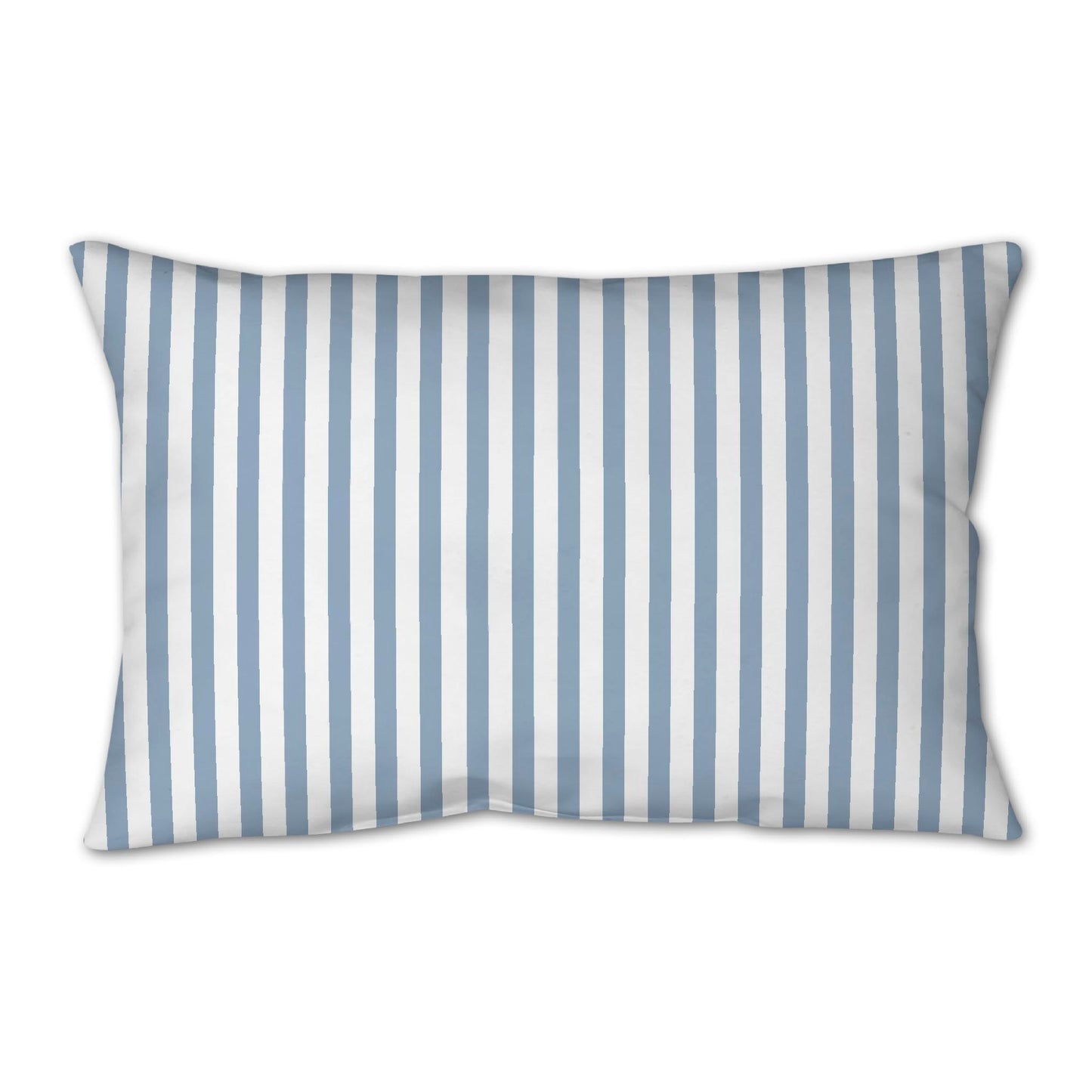 White Spun Polyester Throw Pillow with Thin Blue Bars on Front 25 x 18 inches / 63.5 x 66 cm