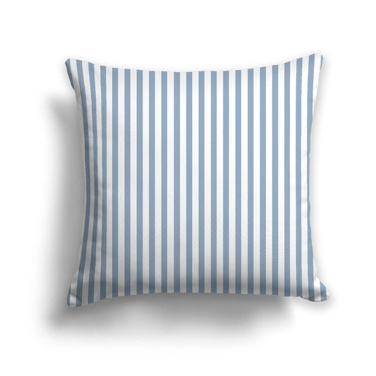 White Spun Polyester Throw Pillow with Thin Blue Bars on Front 26 x 26 inches / 66 x 66 cm