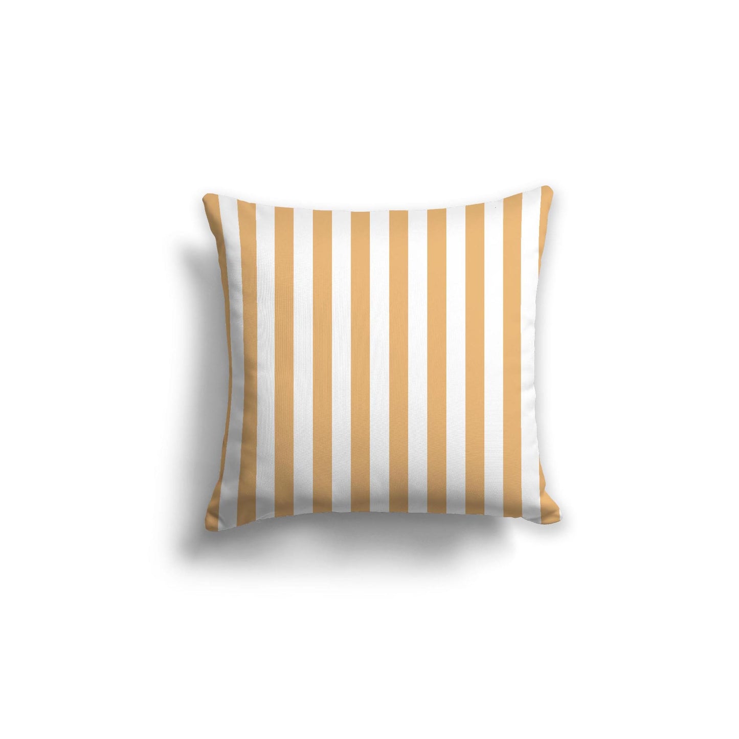 White Spun Polyester Throw Pillow with Orange Bars on Front 18 x 18 inches / 46 x 46 cm