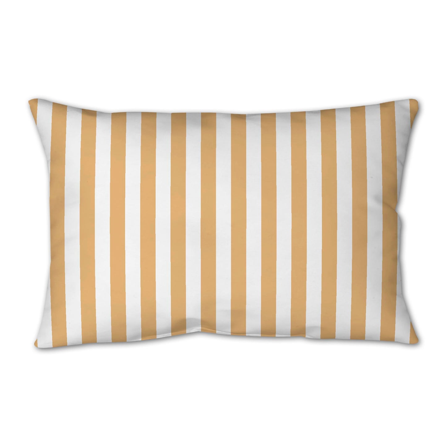 White Spun Polyester Throw Pillow with Orange Bars on Front 25 x 18 inches / 63.5 x 66 cm