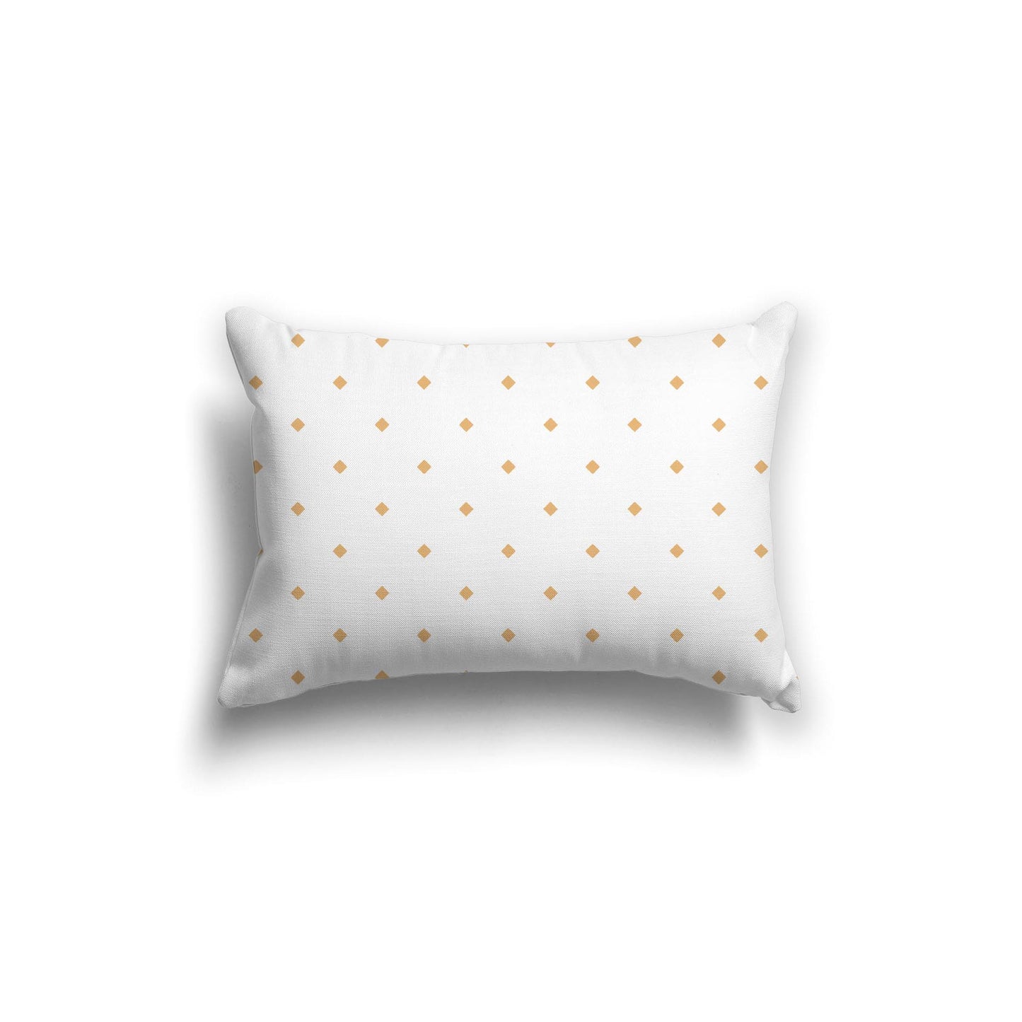White Spun Polyester Throw Pillow with Orange Diamonds on Front 20 x 14 inches / 51 x 36 cm