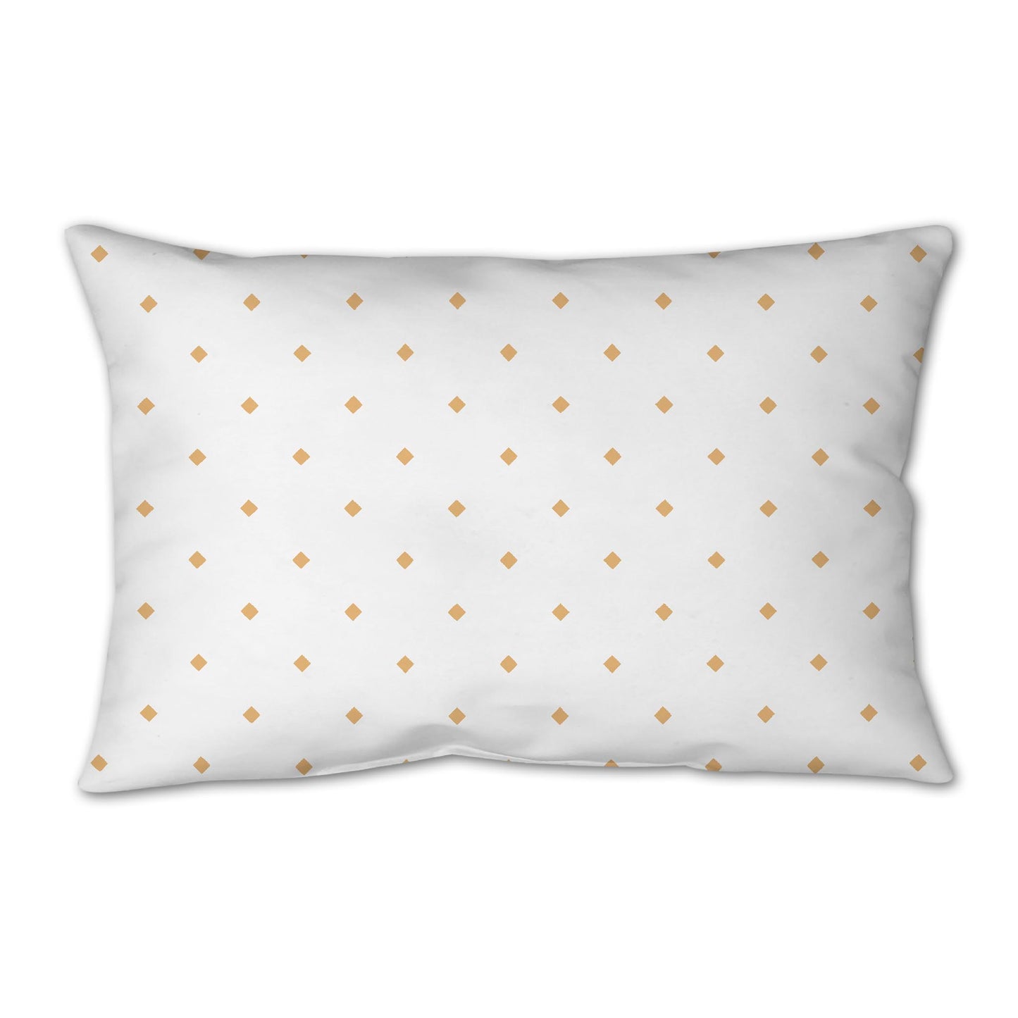 White Spun Polyester Throw Pillow with Orange Diamonds on Front 25 x 18 inches / 63.5 x 66 cm