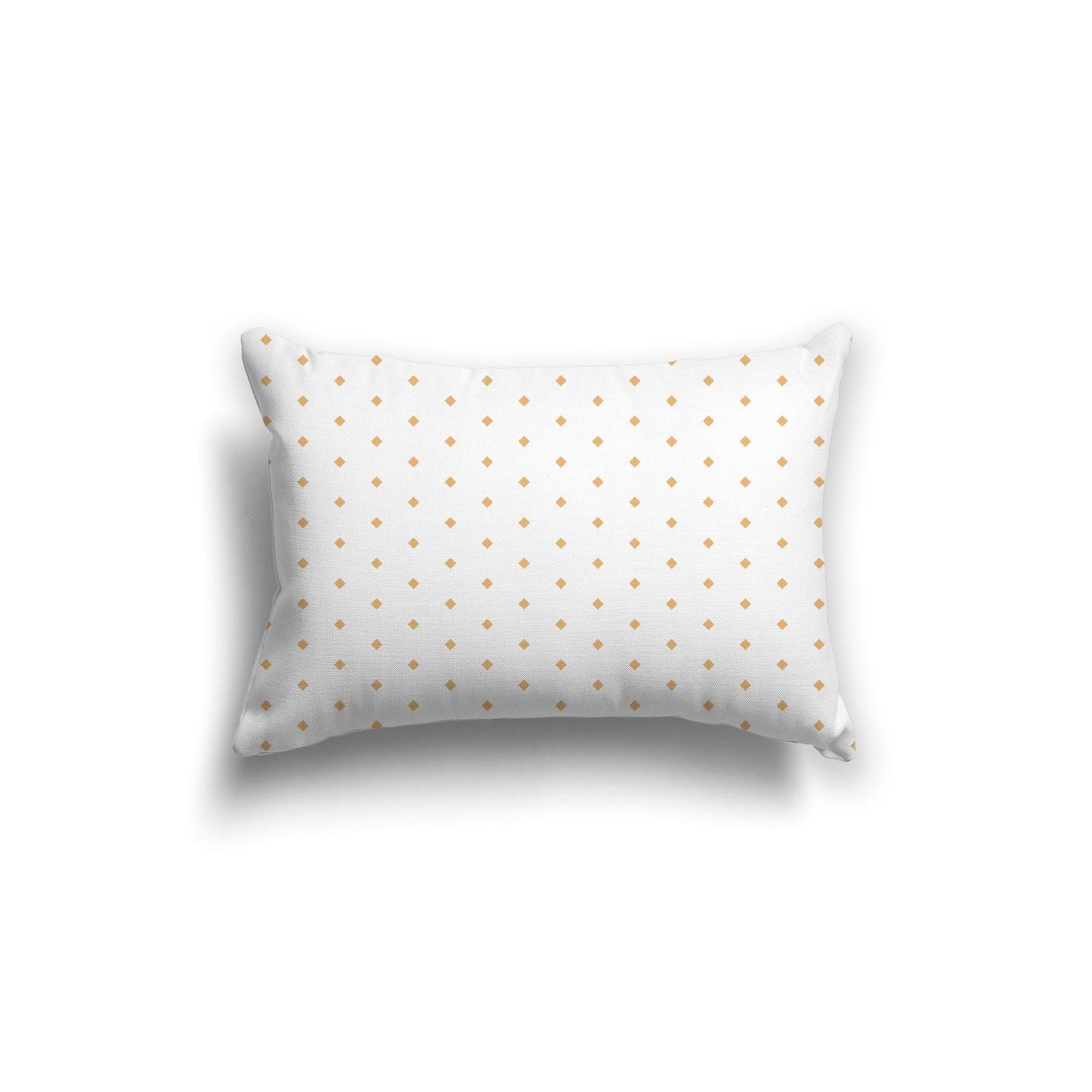 White Spun Polyester Throw Pillow with Fine Orange Diamonds on Front 20 x 14 inches / 51 x 36 cm