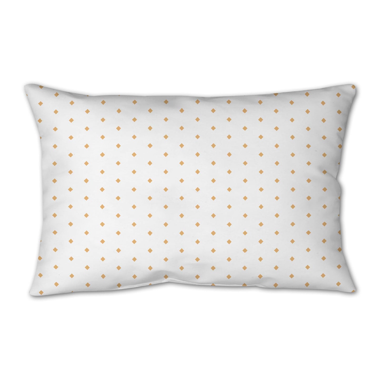 White Spun Polyester Throw Pillow with Fine Orange Diamonds on Front 25 x 18 inches / 63.5 x 66 cm
