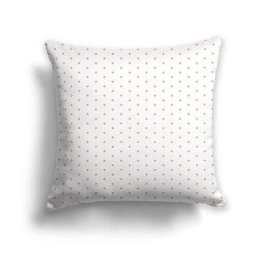 White Spun Polyester Throw Pillow with Fine Orange Diamonds on Front 26 x 26 inches / 66 x 66 cm