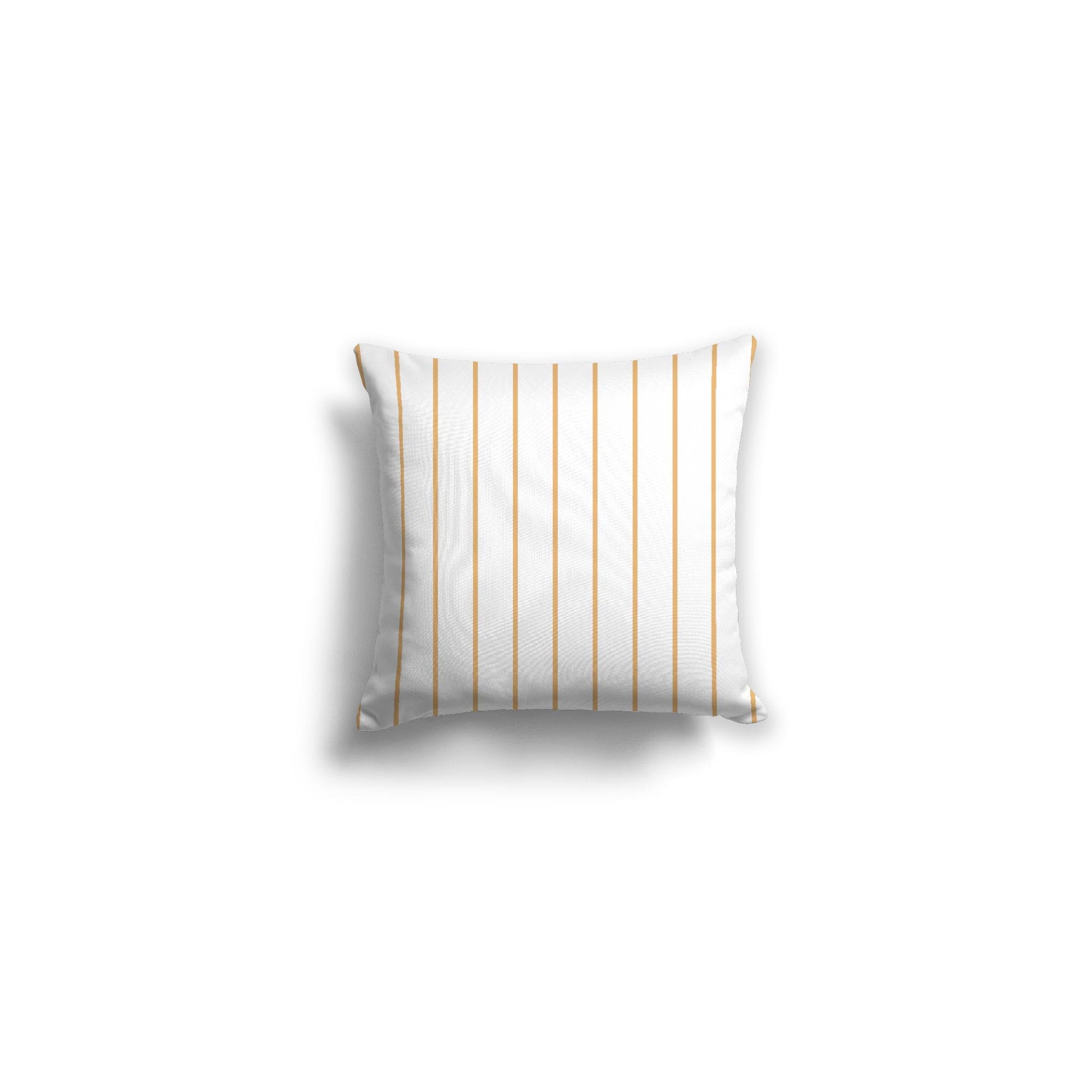 White Spun Polyester Throw Pillow with Fine Orange Stripes on Front 14 x 14 inches / 36 x 36 cm