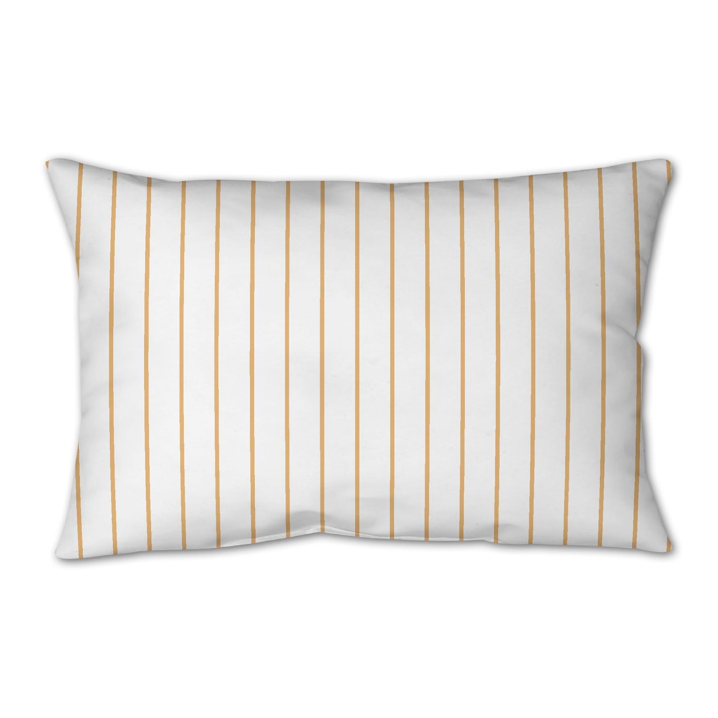 White Spun Polyester Throw Pillow with Fine Orange Stripes on Front 25 x 18 inches / 63.5 x 66 cm