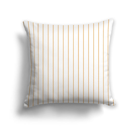 White Spun Polyester Throw Pillow with Fine Orange Stripes on Front 26 x 26 inches / 66 x 66 cm