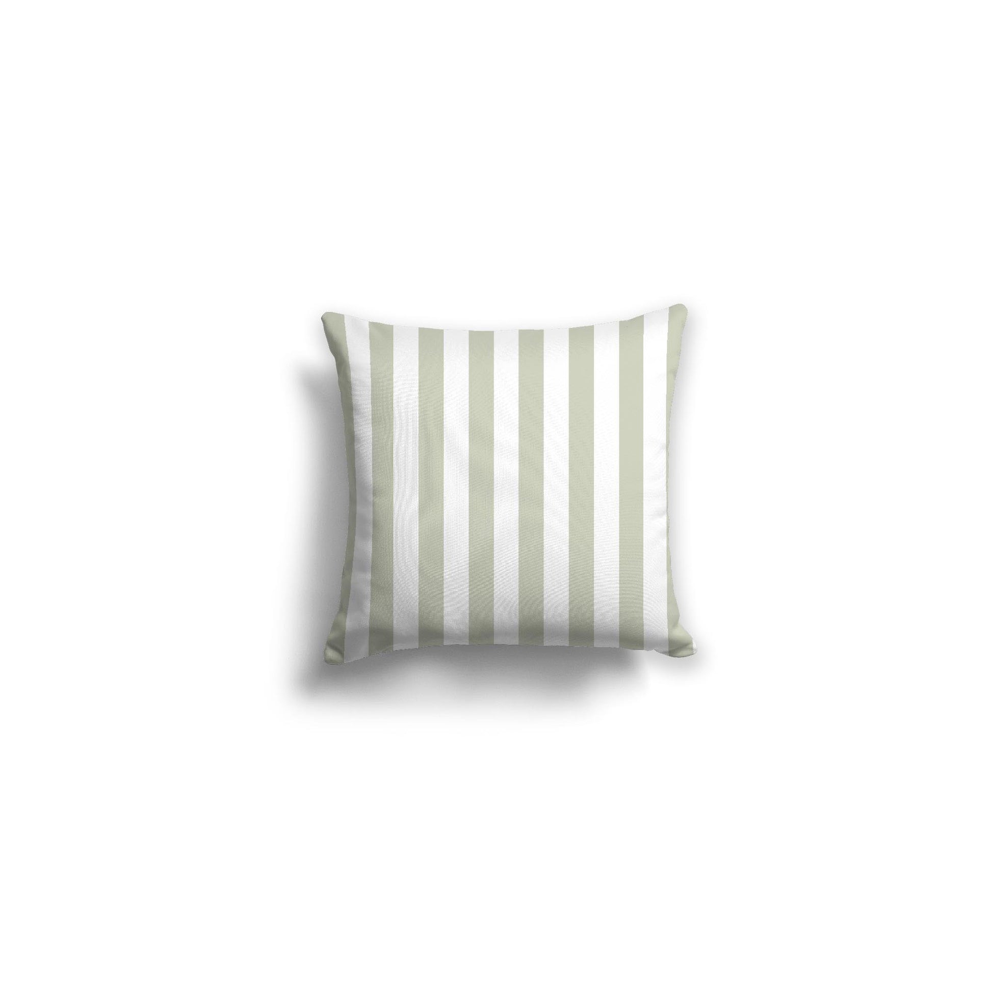 White Spun Polyester Throw Pillow with Pale Green Bars on Front 14 x 14 inches / 36 x 36 cm