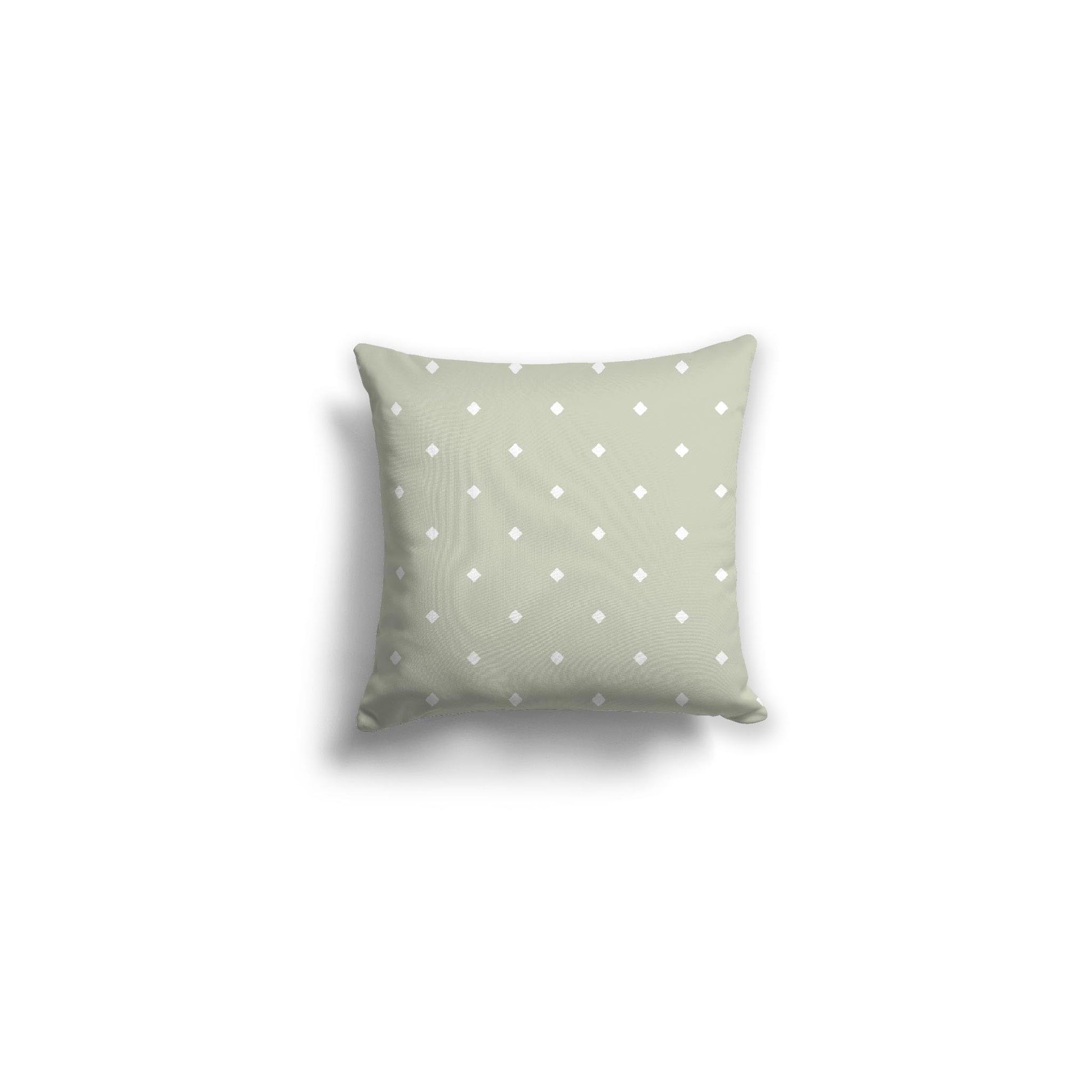 Pale Green Spun Polyester Throw Pillow with White Diamonds on Front 14 x 14 inches / 36 x 36 cm
