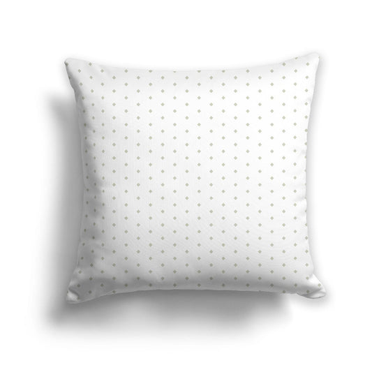 White Spun Polyester Throw Pillow with Fine Pale Green Diamonds on Front 26 x 26 inches / 66 x 66 cm