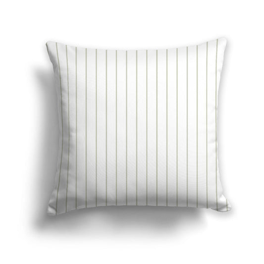 White Spun Polyester Throw Pillow with Fine Pale Green Stripes on Front 26 x 26 inches / 66 x 66 cm