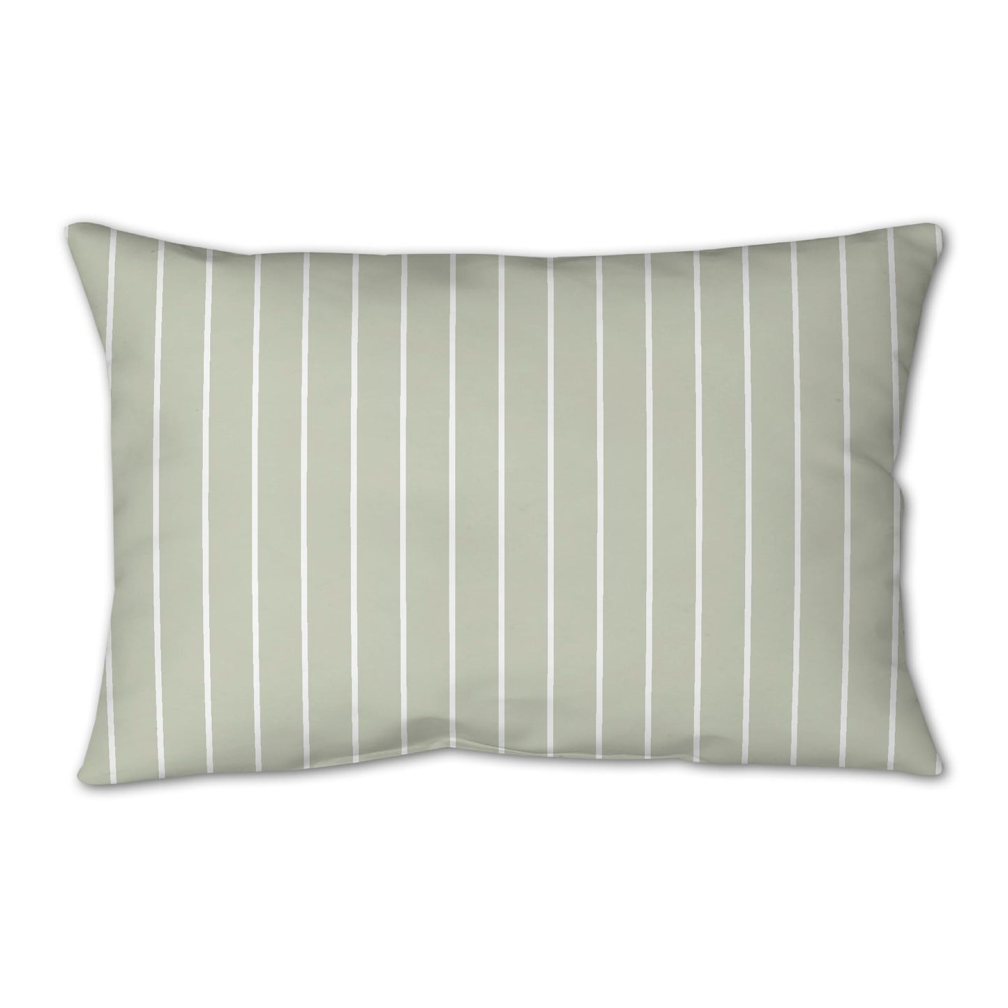 Pale Green Spun Polyester Throw Pillow with Fine White Stripes on Front 25 x 18 inches / 63.5 x 66 cm