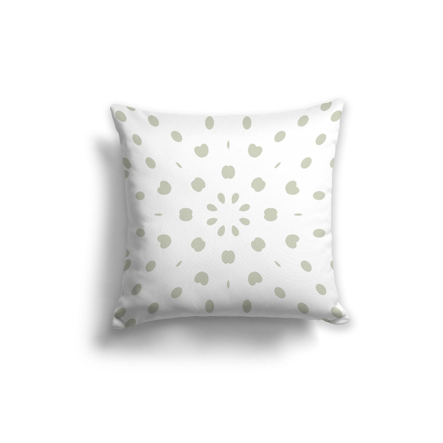 White Spun Polyester Throw Pillow with Pale Green Burst Pattern on Front 20 x 20 inches / 51 x 51 cm
