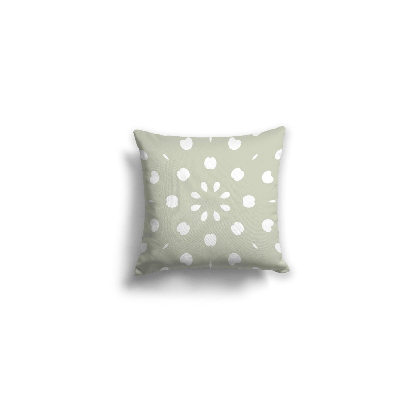 Pale Green Spun Polyester Throw Pillow with White Burst Pattern on Front 14 x 14 inches / 36 x 36 cm
