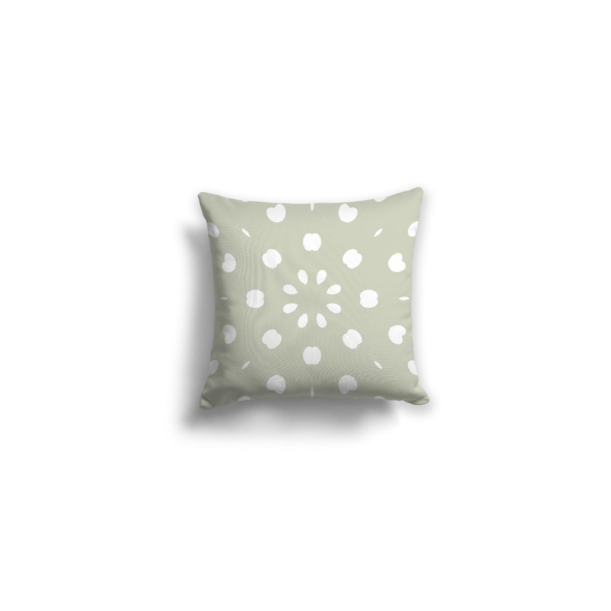 Pale Green Spun Polyester Throw Pillow with White Burst Pattern on Front 14 x 14 inches / 36 x 36 cm