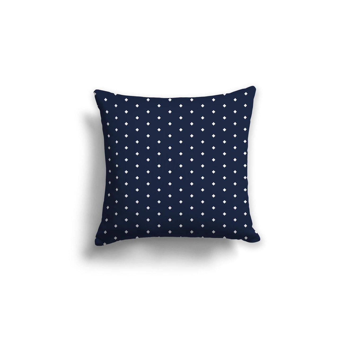 Navy Blue Spun Polyester Throw Pillow with Fine White Diamonds on Front 18 x 18 inches / 46 x 46 cm