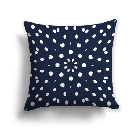 Navy Blue Spun Polyester Throw Pillow with White Burst Pattern on Front 26 x 26 inches / 66 x 66 cm