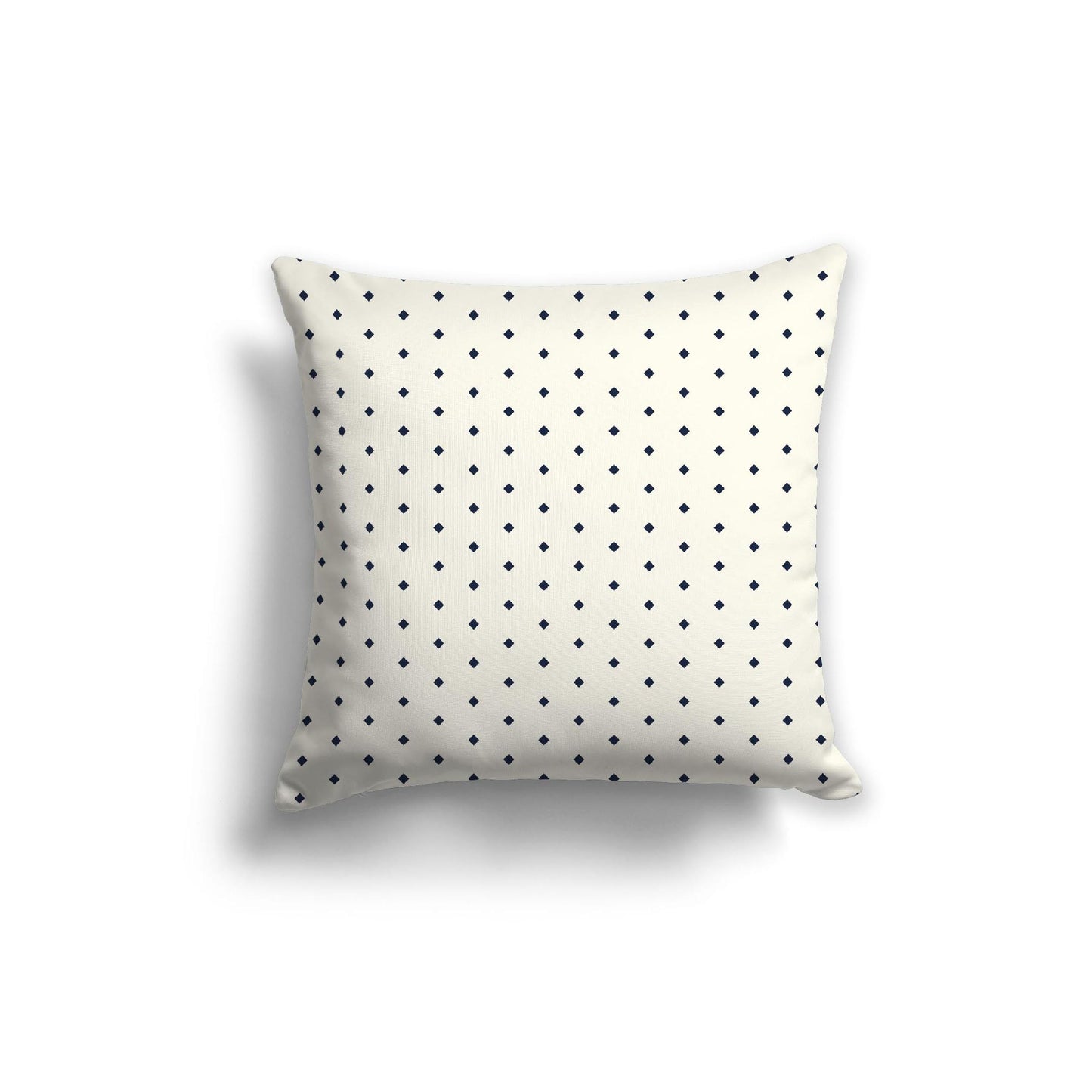 Pale Cream Spun Polyester Throw Pillow with Fine Navy Blue Diamonds on Front 20 x 20 inches / 51 x 51 cm