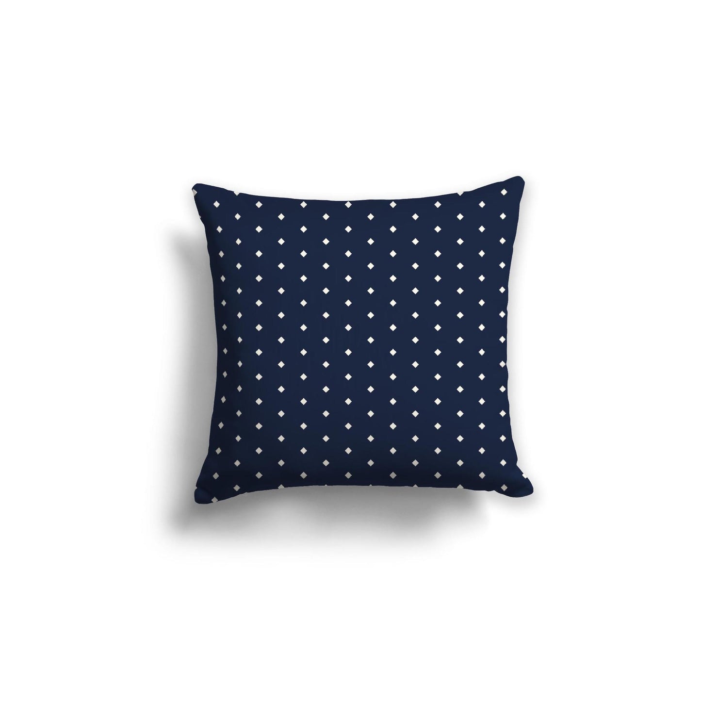 Navy Blue Spun Polyester Throw Pillow with Fine Pale Cream Diamonds on Front 18 x 18 inches / 46 x 46 cm