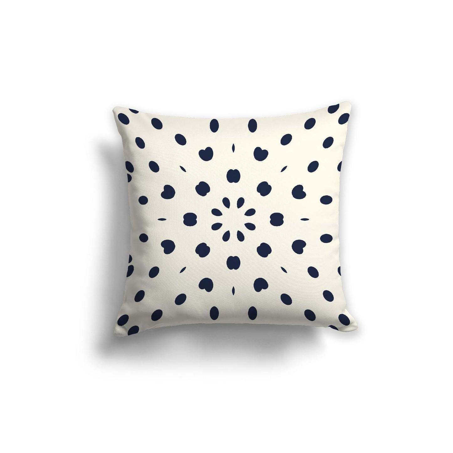 Pale Cream Spun Polyester Throw Pillow with Navy Blue Burst Pattern on Front 20 x 20 inches / 51 x 51 cm