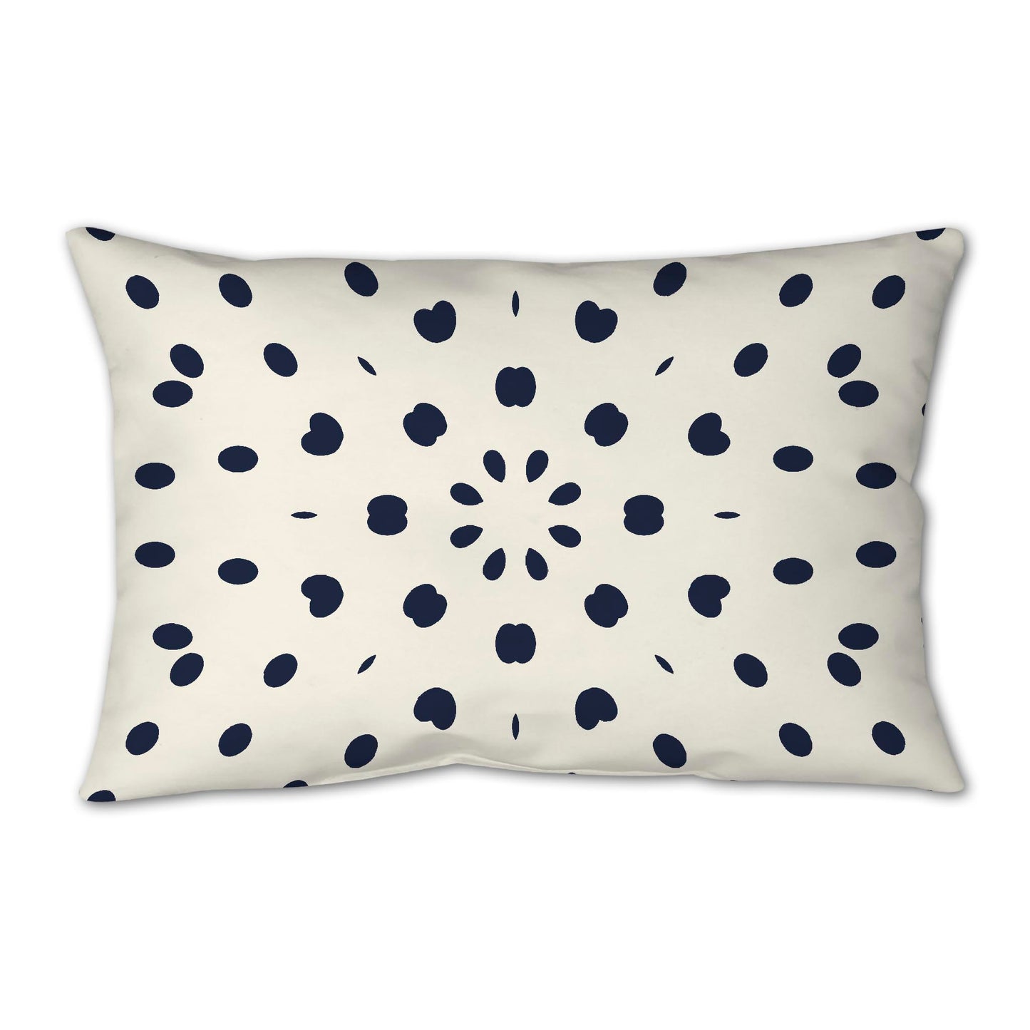 Pale Cream Spun Polyester Throw Pillow with Navy Blue Burst Pattern on Front 25 x 18 inches / 63.5 x 66 cm