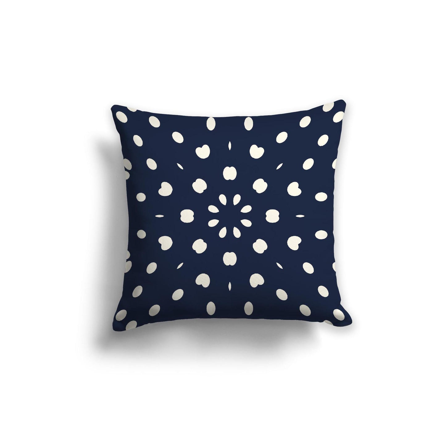 Navy Blue Spun Polyester Throw Pillow with Pale Cream Burst Pattern on Front 20 x 20 inches / 51 x 51 cm