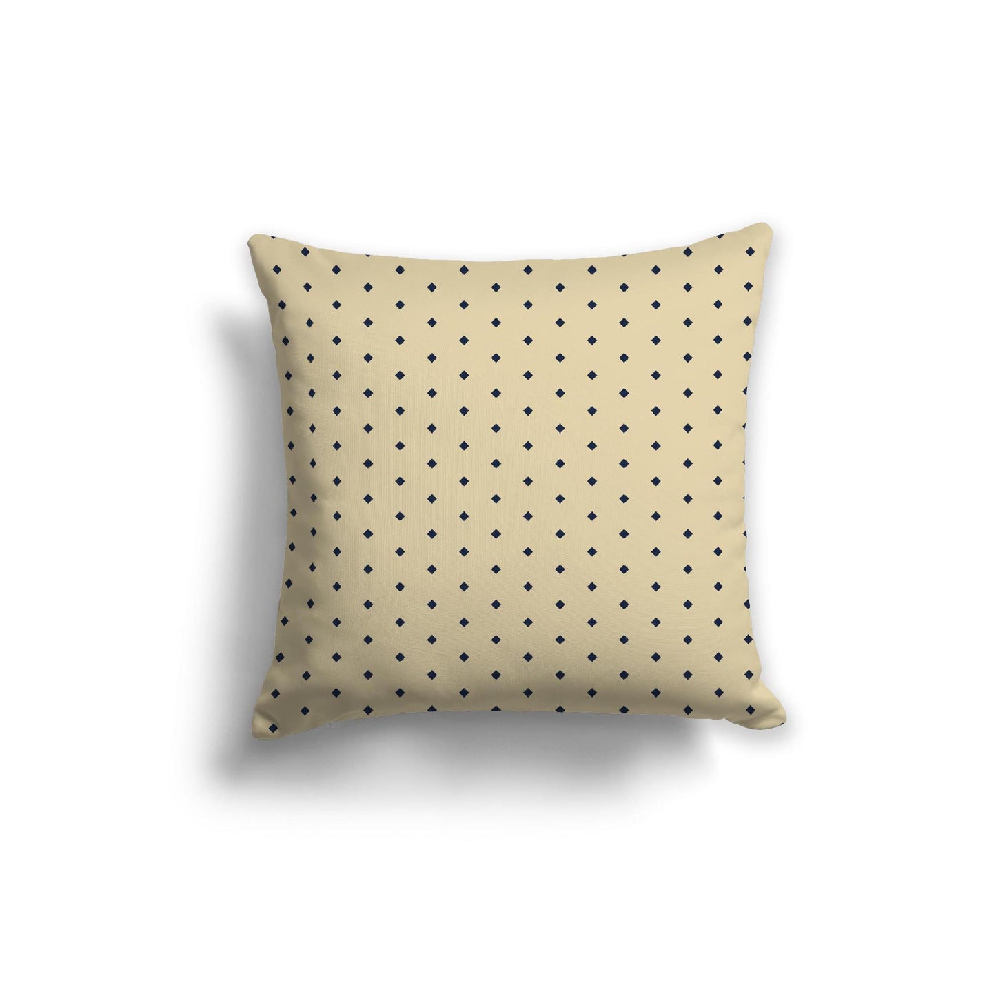 Desert Sand Spun Polyester Throw Pillow with Fine Navy Blue Diamonds on Front 20 x 20 inches / 51 x 51 cm