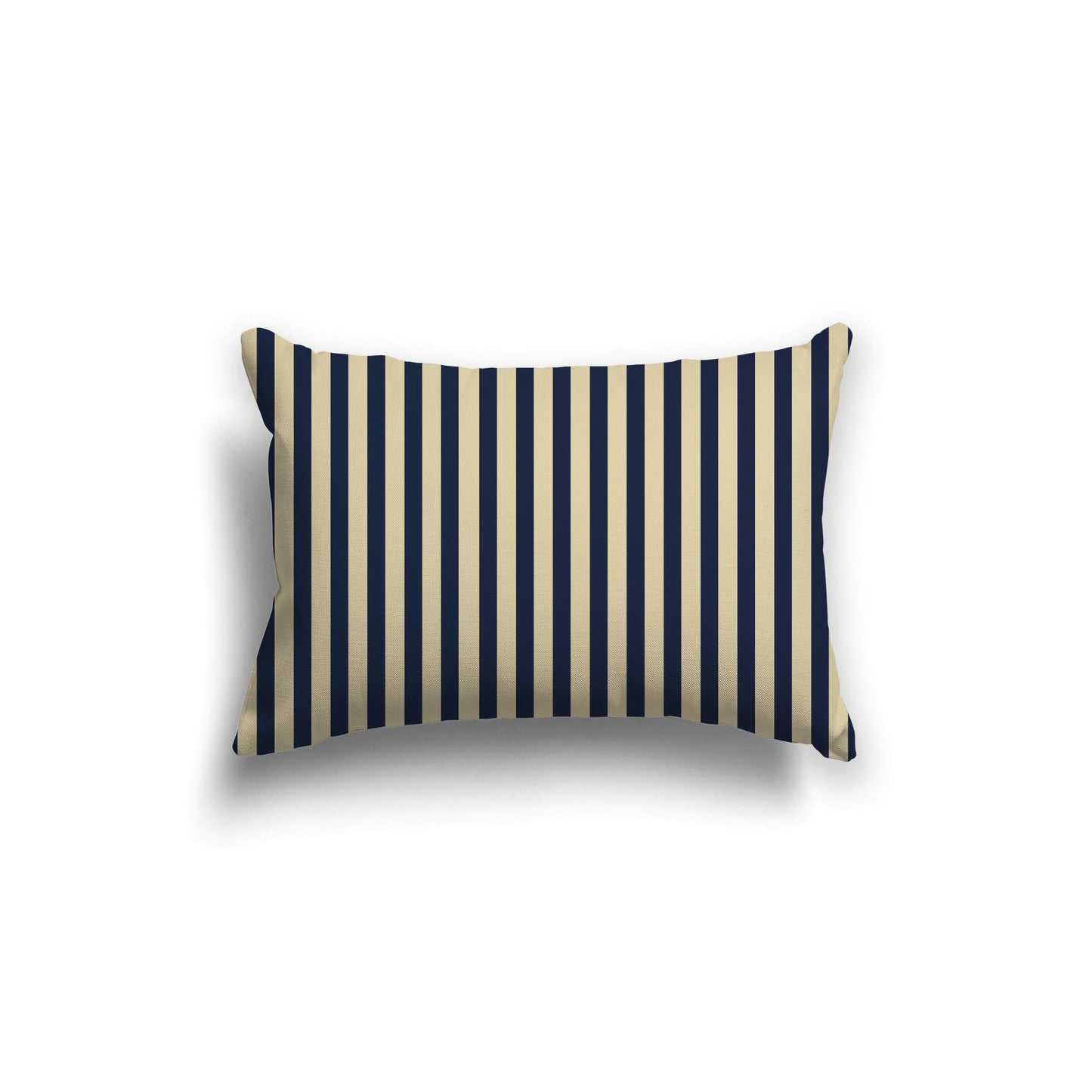 Desert Sand Spun Polyester Throw Pillow with Thin Navy Blue Bars on Front 20 x 14 inches / 51 x 36 cm