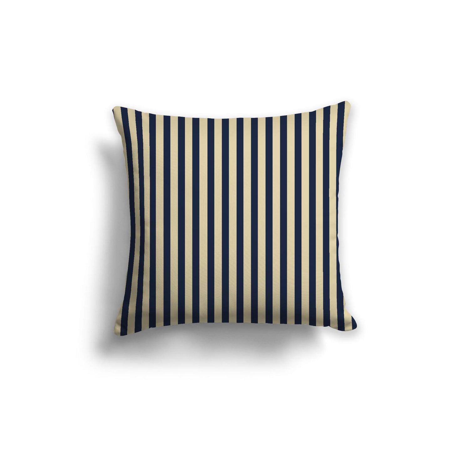 Desert Sand Spun Polyester Throw Pillow with Thin Navy Blue Bars on Front 20 x 20 inches / 51 x 51 cm