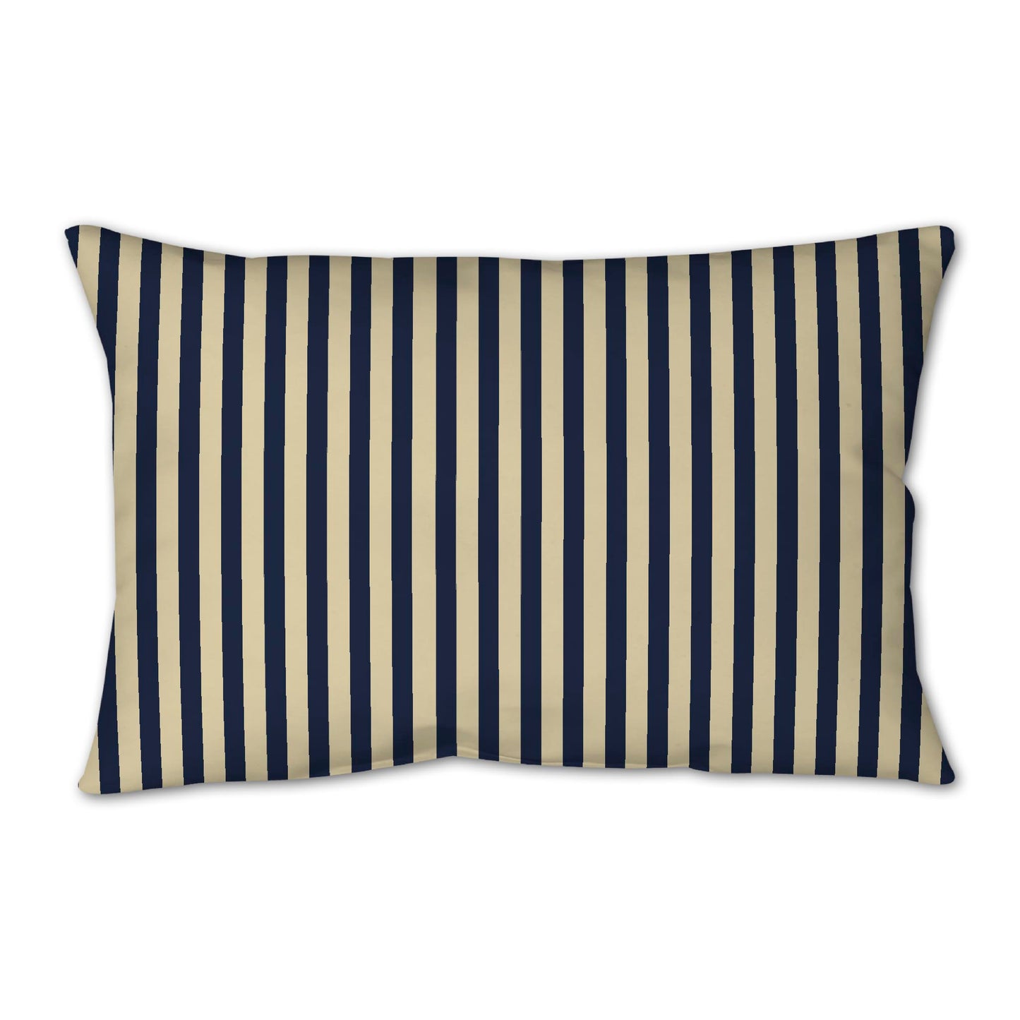 Desert Sand Spun Polyester Throw Pillow with Thin Navy Blue Bars on Front 25 x 18 inches / 63.5 x 66 cm
