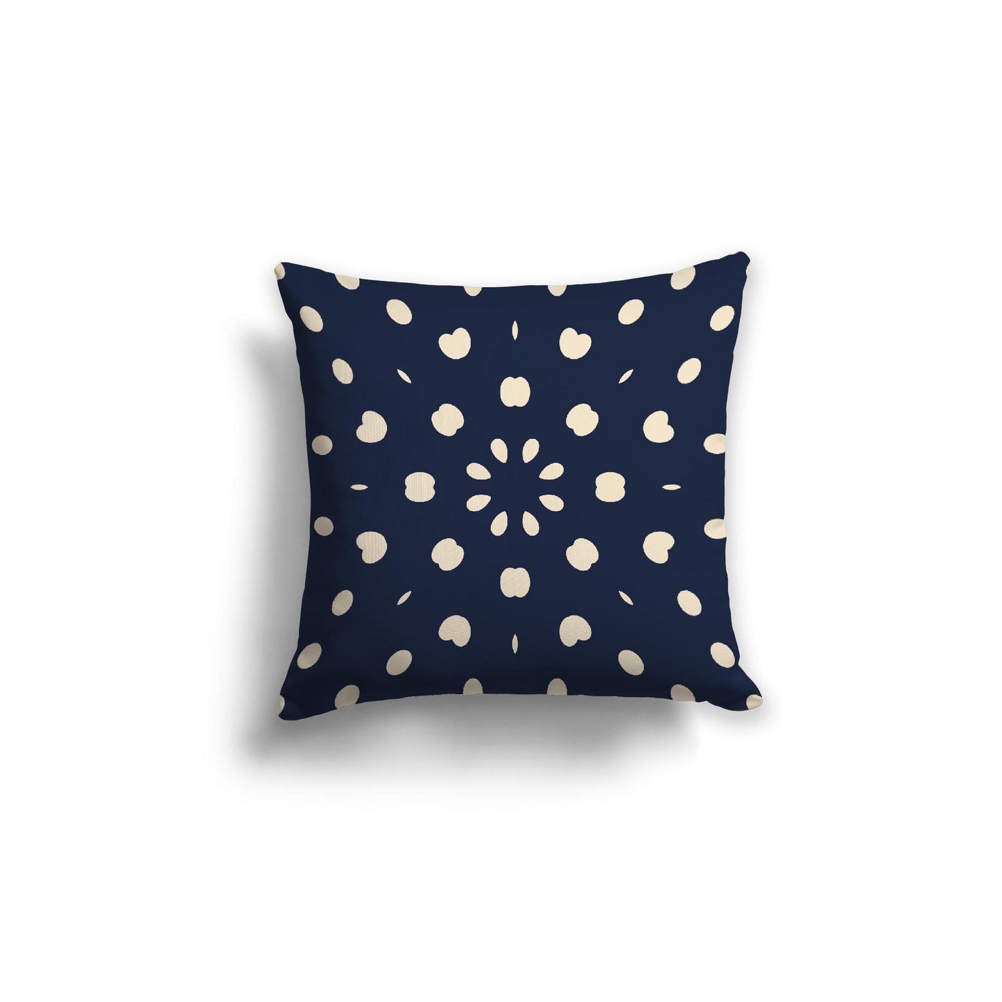 Navy Blue Spun Polyester Throw Pillow with Beige Burst Pattern on Front 18 x 18 inches / 46 x 46 cm