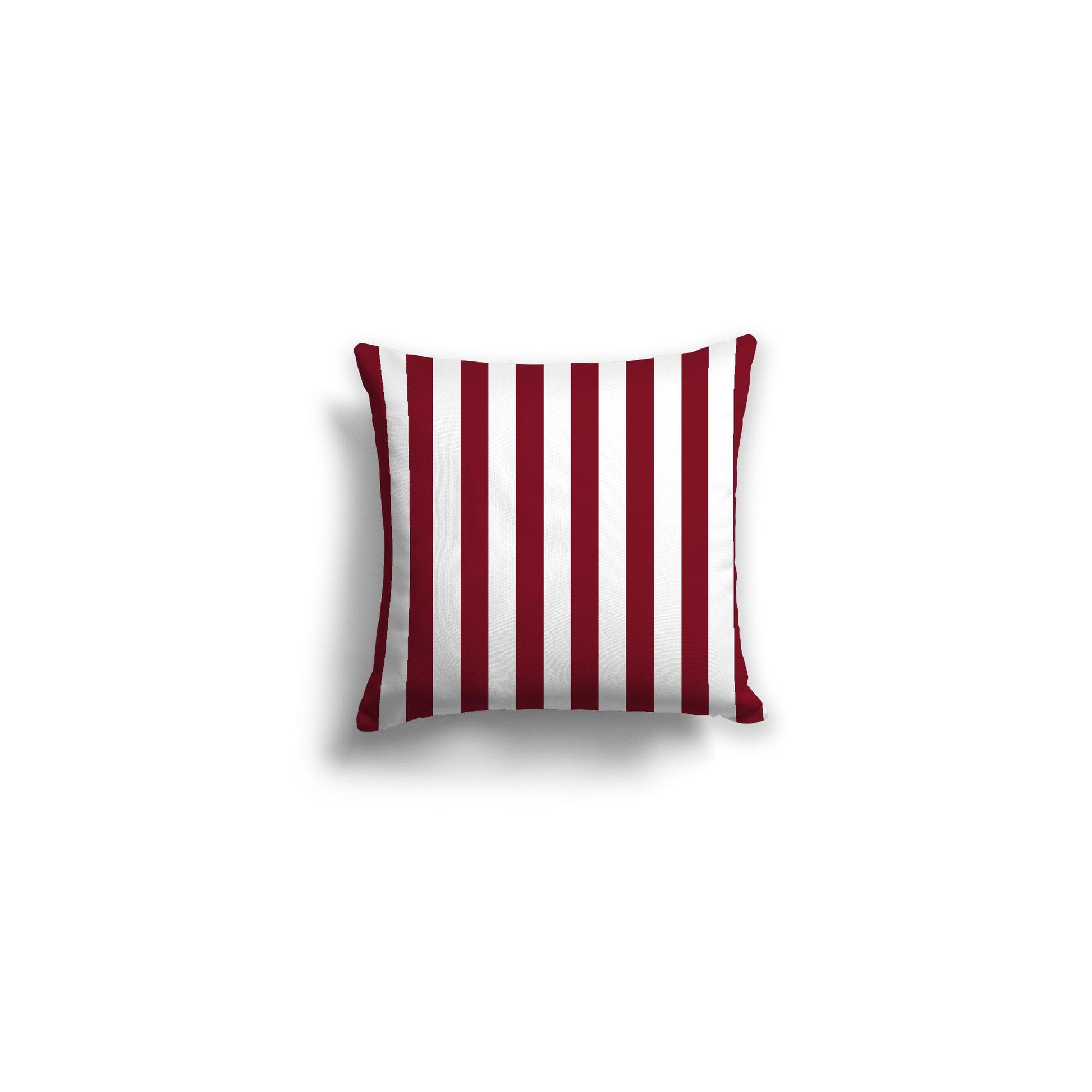 White Spun Polyester Throw Pillow with Burgundy Red Bars on Front 14 x 14 inches / 36 x 36 cm