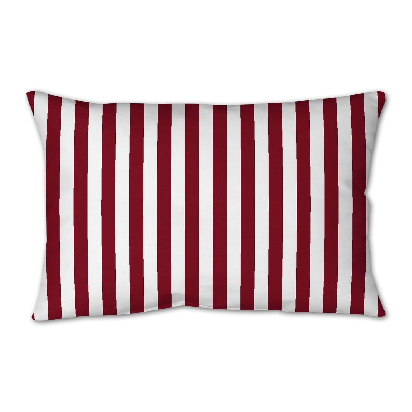 White Spun Polyester Throw Pillow with Burgundy Red Bars on Front 25 x 18 inches / 63.5 x 66 cm