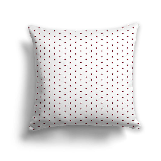 White Spun Polyester Throw Pillow with Fine Burgundy Red Diamonds on Front 26 x 26 inches / 66 x 66 cm